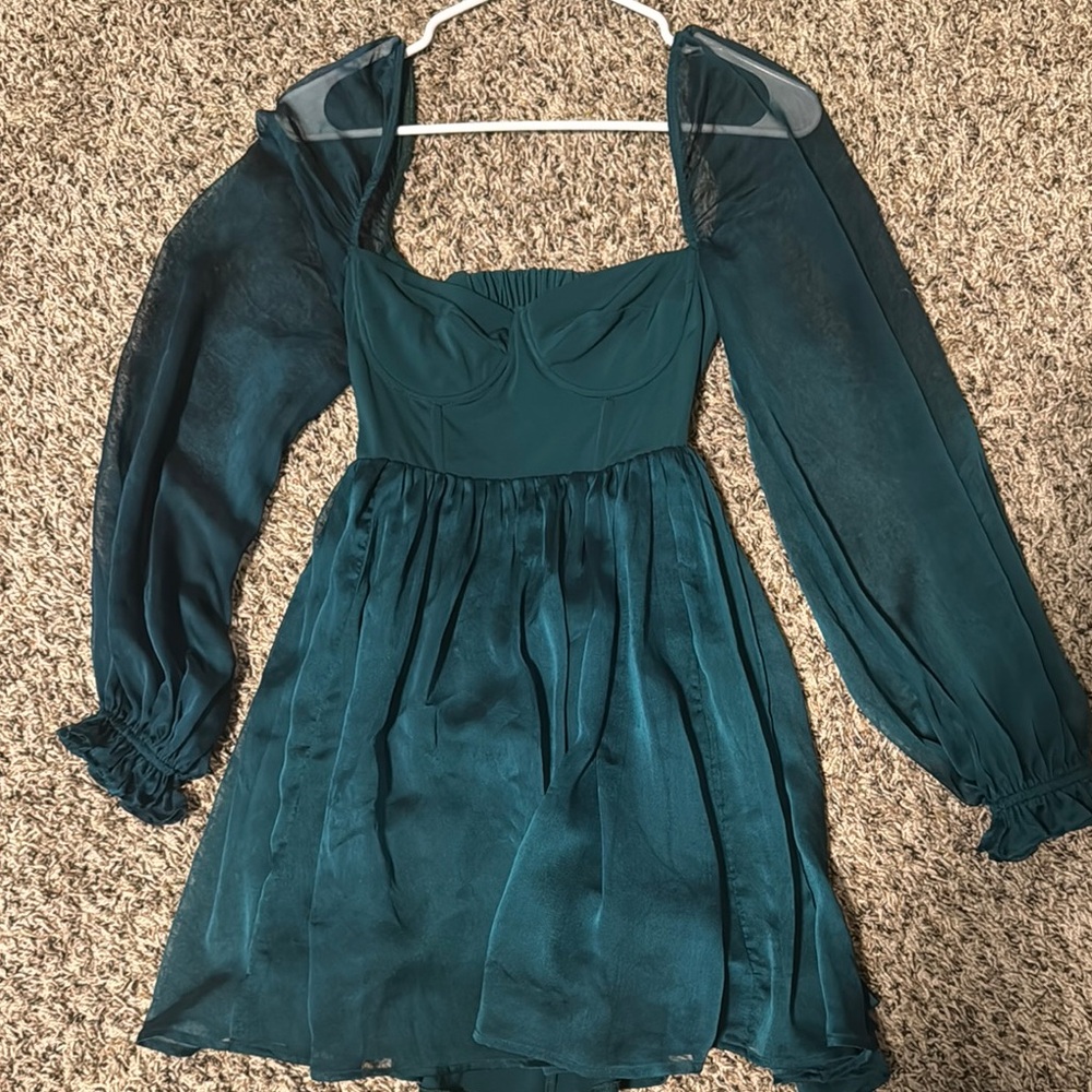 Lucy in the Sky Teal Long Sleeve Dress
